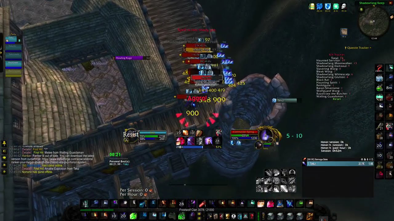 WoW Classic Anniversary Shadowfang Keep (SFK) Mage Boost 130 Mobs All Bosses 7k-9,5k XP 8 Minute Run