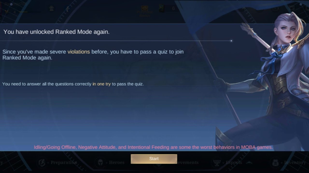 CREDIT SCORE AFK TEST 5 MOBILE LEGENDS BANG BANG [2022] Ranked Questions