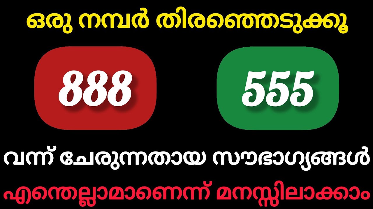 ഒരു നമ്പർ തിരഞ്ഞെടുക്കൂ, നിങ്ങൾക്ക് വന്ന് ചേരുന്നതായ സൗഭാഗ്യങ്ങൾ എന്തെല്ലാമാണെന്ന് മനസ്സിലാക്കാം 
