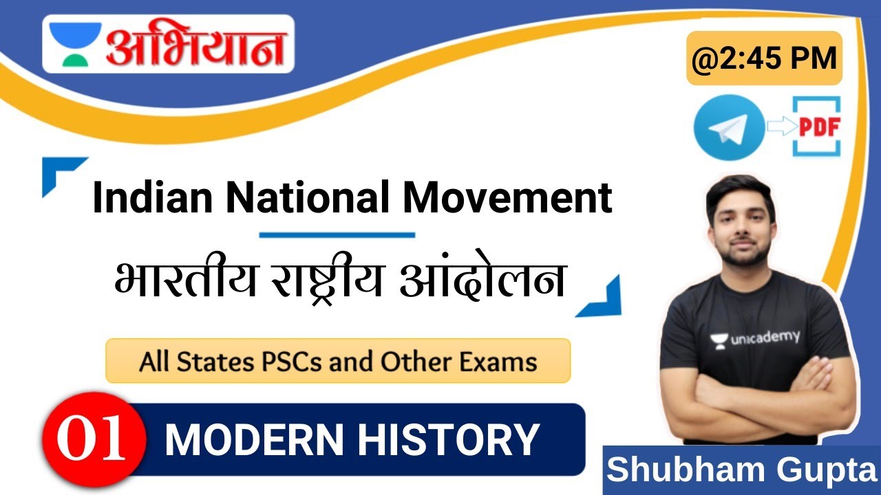 Indian National Movement | Modern History | L1 | Shubham Gupta