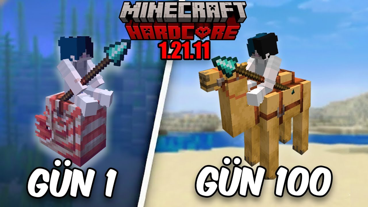 Minecraft 1.21.11 S&uuml;r&uuml;m&uuml;nde 100 G&uuml;n Hayatta Kaldım
