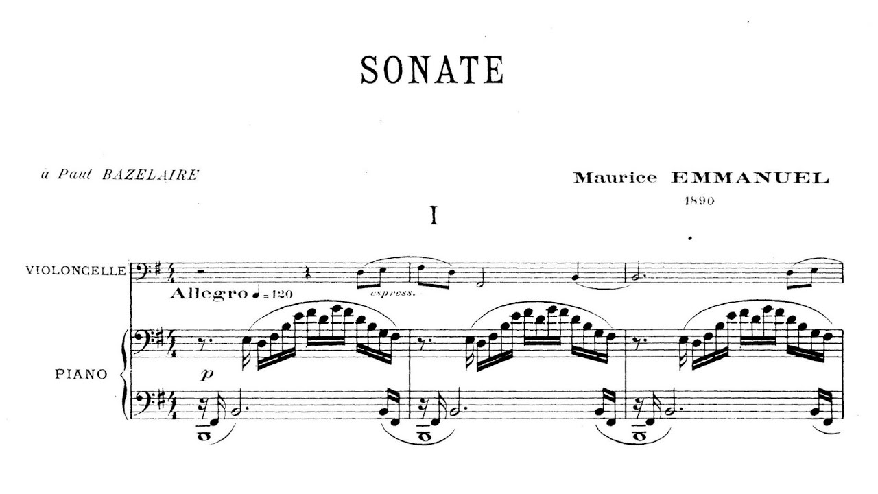 Maurice Emmanuel – Cello Sonata