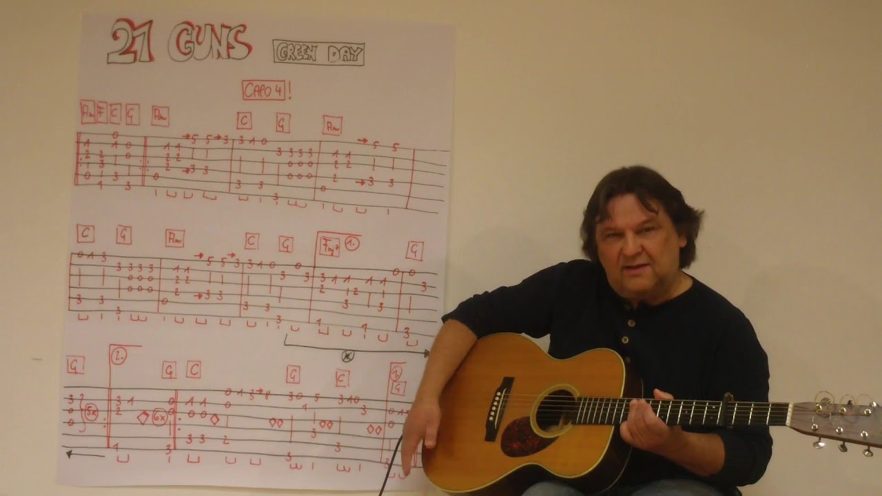 Fingerstyle Guitar Lesson #89: 21 GUNS (Green Day)