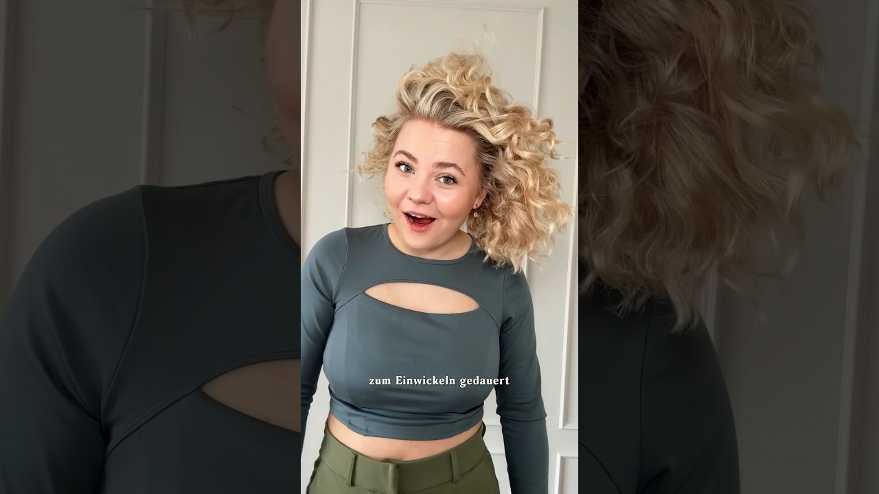 CRAZY Locken bei kurzen Haaren mit dieser Methode! 🤯 #locken #dominokati #youtubeshorts