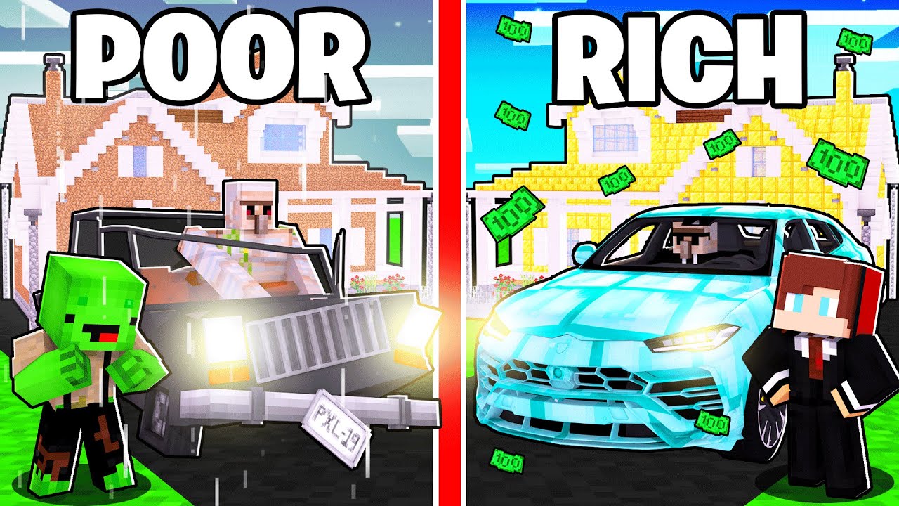 Mikey and JJ Became POOR vs RICH President in Minecraft! (Maizen)