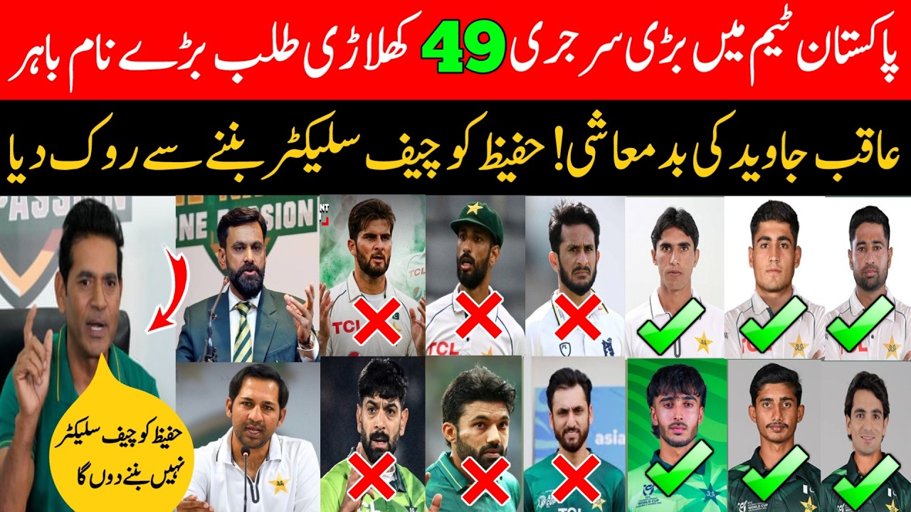 Breaking 🔴 Hafeez Out of Chief Selector Role? | PCB Big Surgery: 49 Players Called | Sarfaraz Ahmed