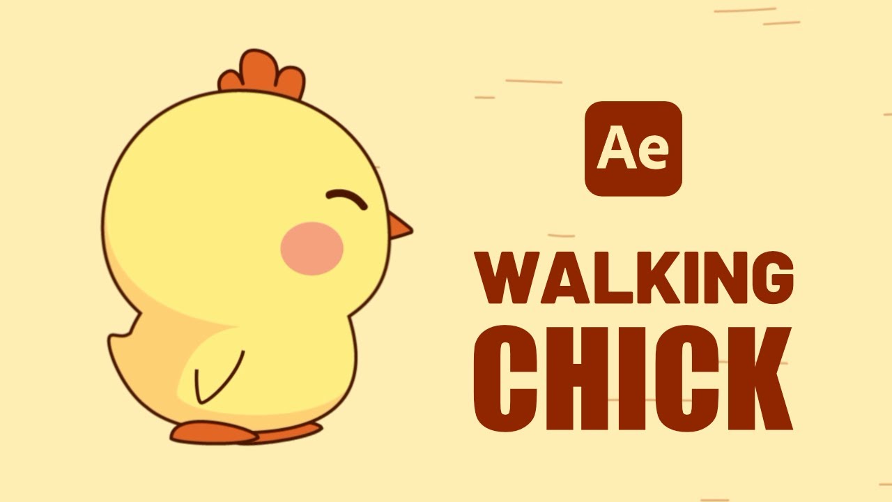 Walking Baby Chick Animation - After Effects Tutorial #64