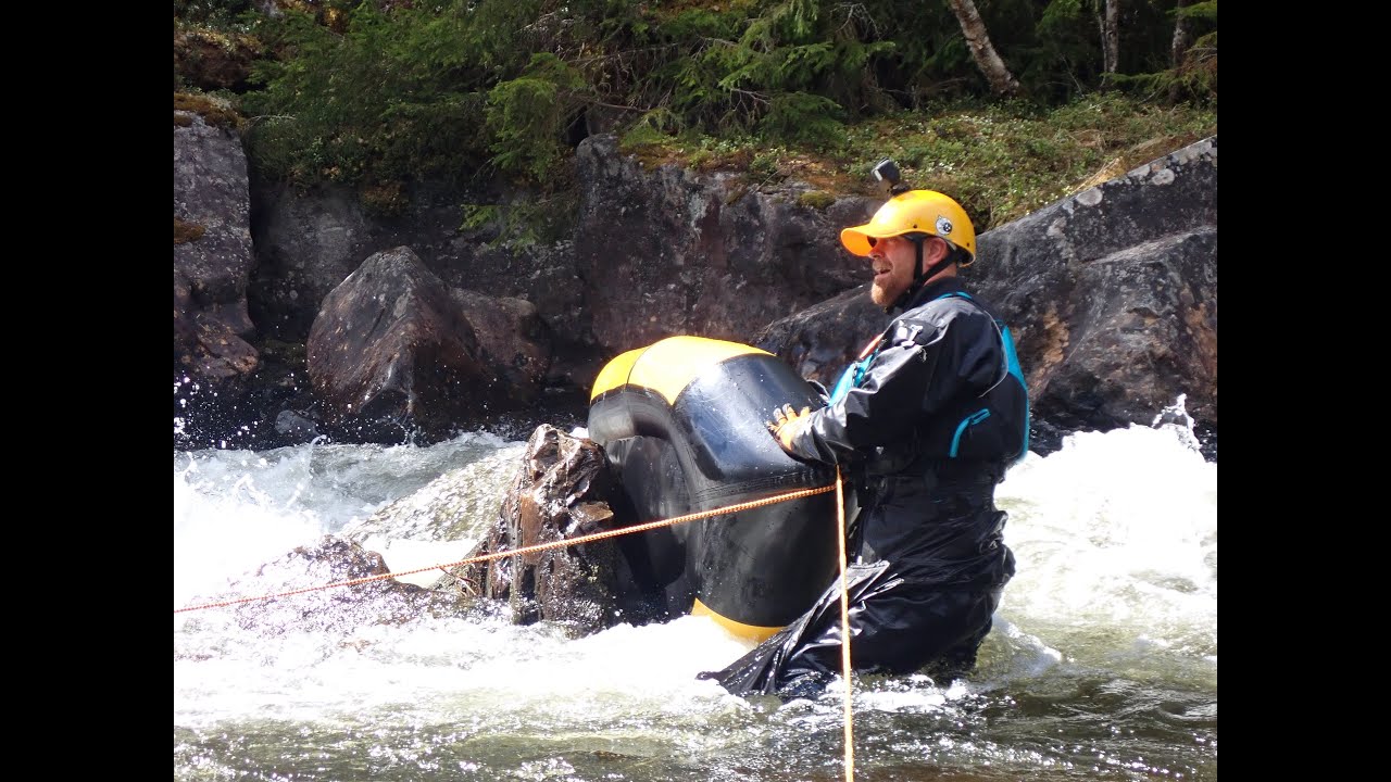 Stor&aring;n fr&aring;n start till slut i packraft, i b&ouml;rjan av juni 2022