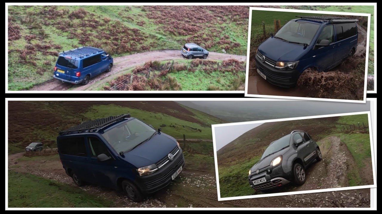 VW Transporter 4Motion and Fiat Panda 4x4 Cross Offroad on UK Greenlanes
