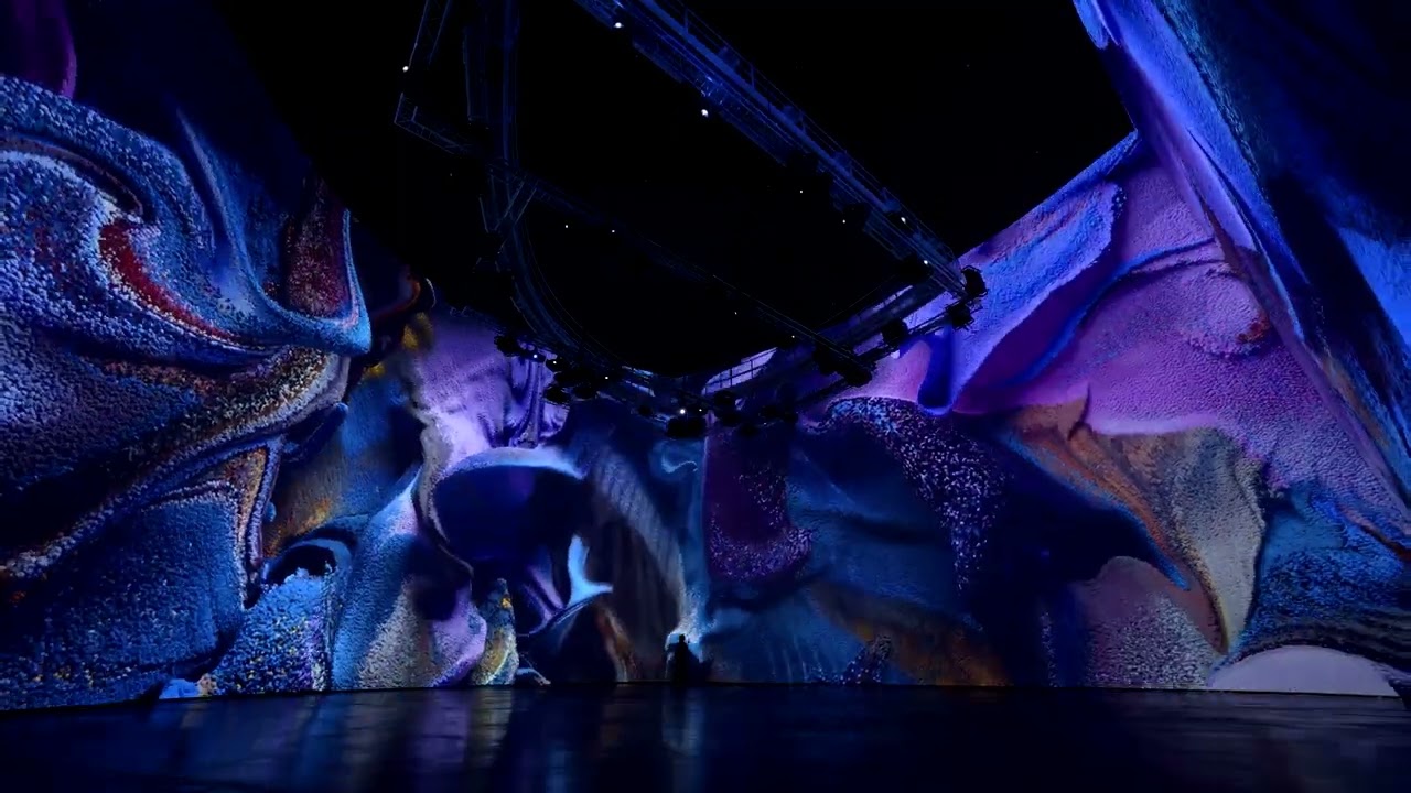 refik anadol turns frank gehry's forms into AI-generated landscapes at guggenheim bilbao