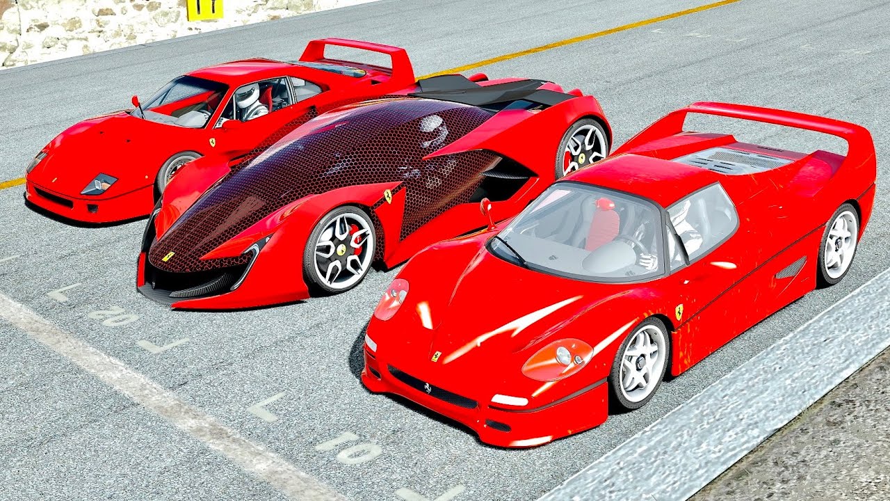 Ferrari Impronta vs Ferrari F50 vs Ferrari F40 Stage 3 at Monza GP