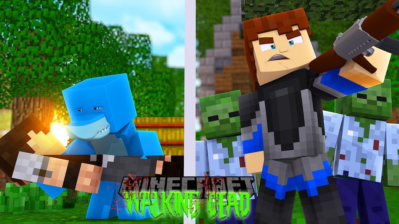 Minecraft THE WALKING DEAD - SHARKY GETS CLOSER TO SCUBA STEVES LOCATION