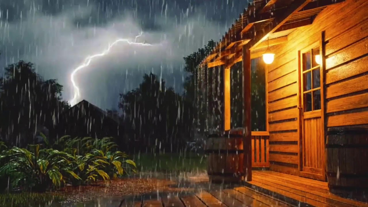 Dark Night Rain & Thunder Ambience | 24/7 Live Sleep Sounds | HEAVY RAIN | RAIN SOUND FOR SLEEP
