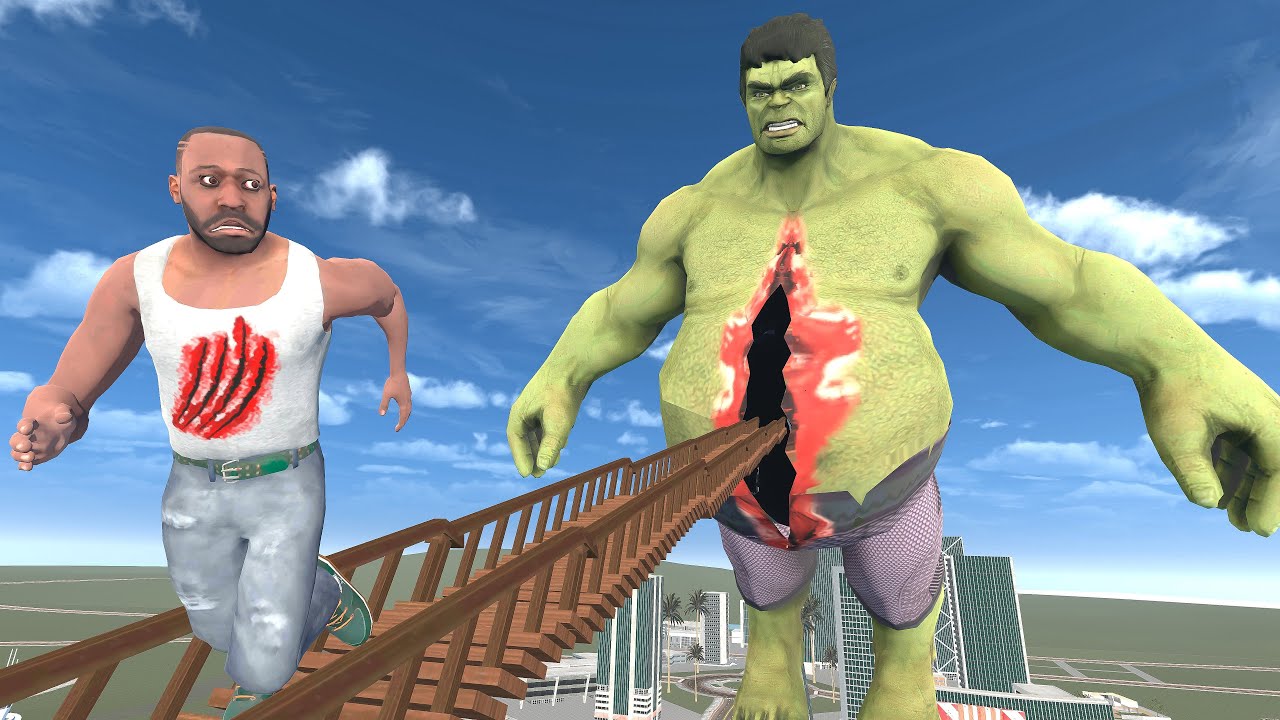 Franklin Enter Inside Hulk Big Stomach In Indian Bike Driving 3d