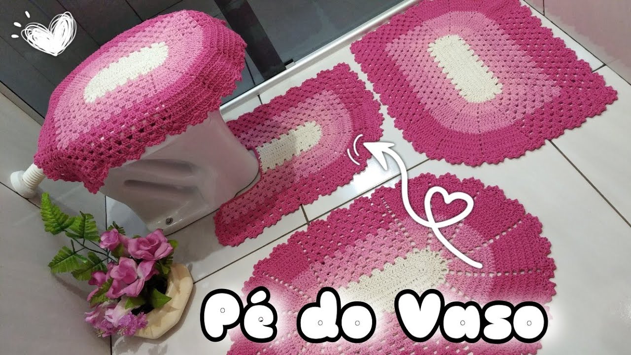 Jogo de banheiro em crochê Marlene Pé do vaso