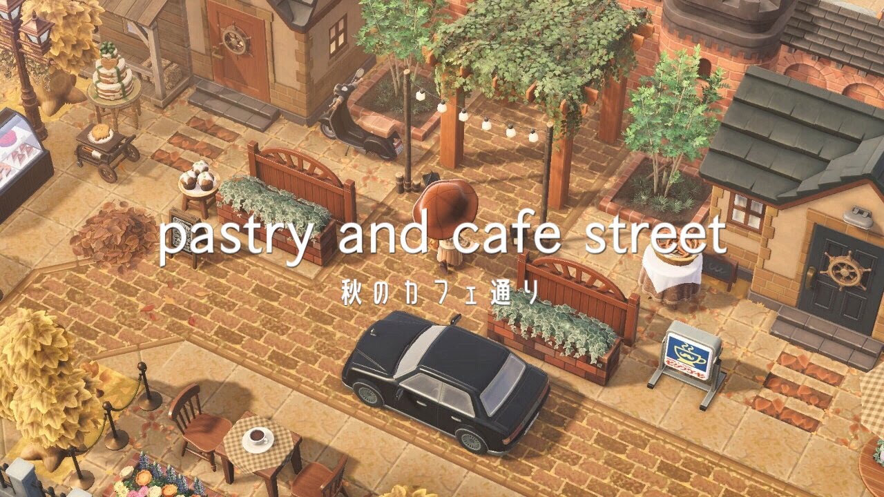 秋のカフェ通り 小さな町の洋菓子店と喫茶店 | pastry and cafe street | Speed Build | Animal Crossing New Horizons あつ森