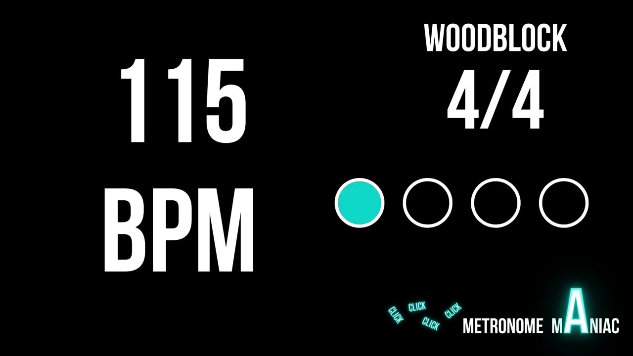 Metronome 115 BPM 4/4 - Woodblock