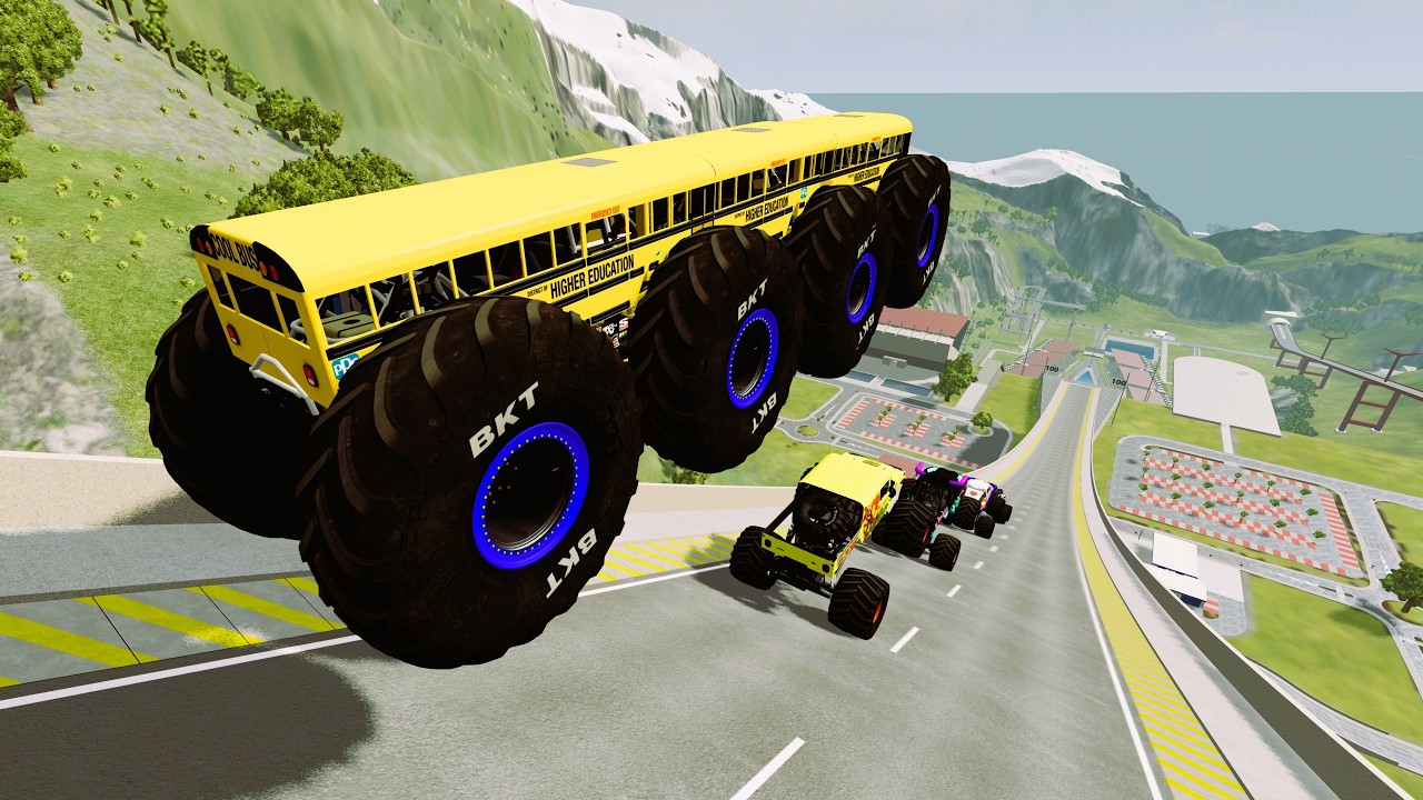 Epic #10    High Speed monster trucks jumps Small & Big   | Vehicles Monster Car
