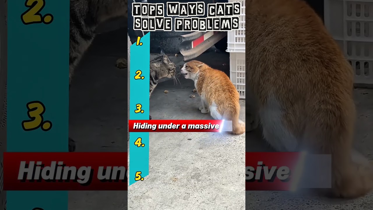 🐱top5 ways CAT SOLVE problems 🐱#shorts #cat