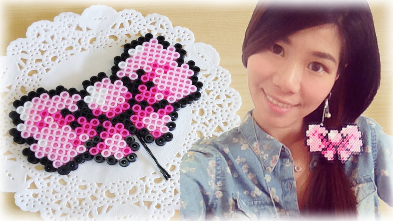Pink October Breast Cancer Perler Beads Bow Tutorial