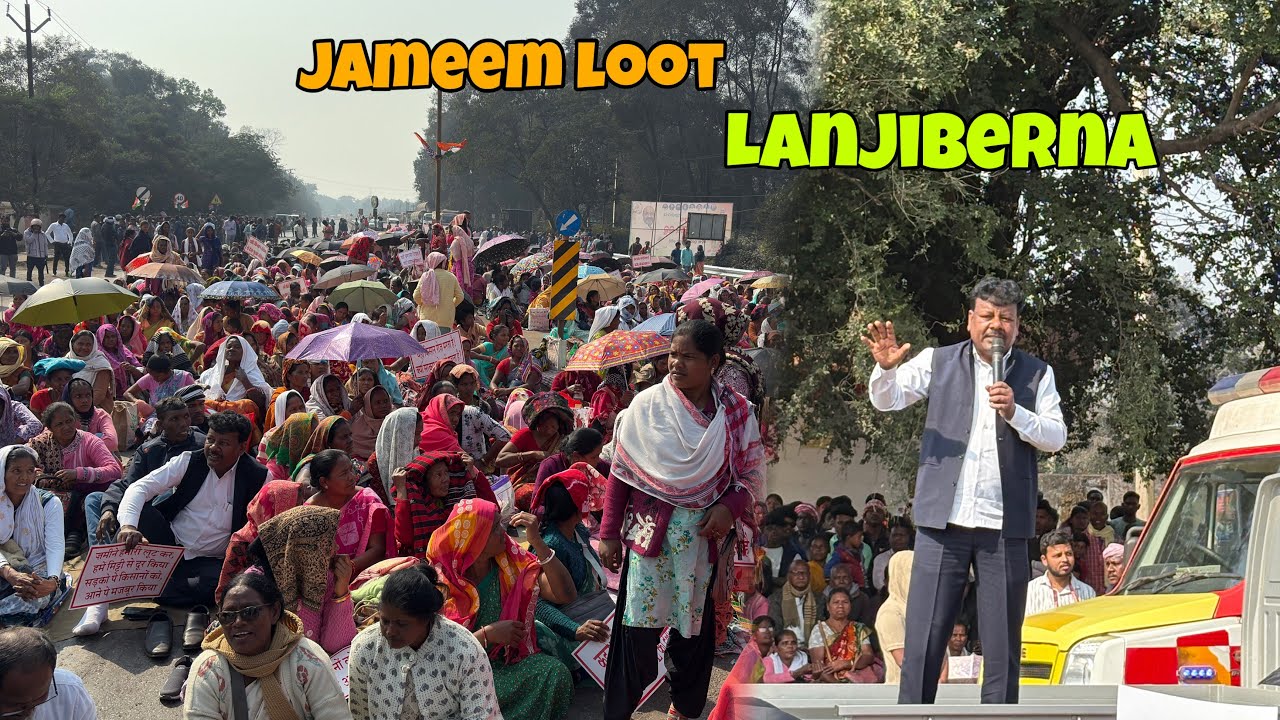 Lanjiberna Jameen  Loot ke waja se Road Close karna pada 🏹Adivasi Ka Power 💪ll Jhagarpur Road 