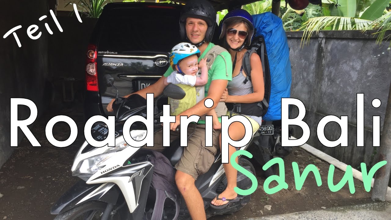 Familien-Roller-Roadtrip durch Bali beginnt! Schwarzer Sand?! Sanur VLOG#023