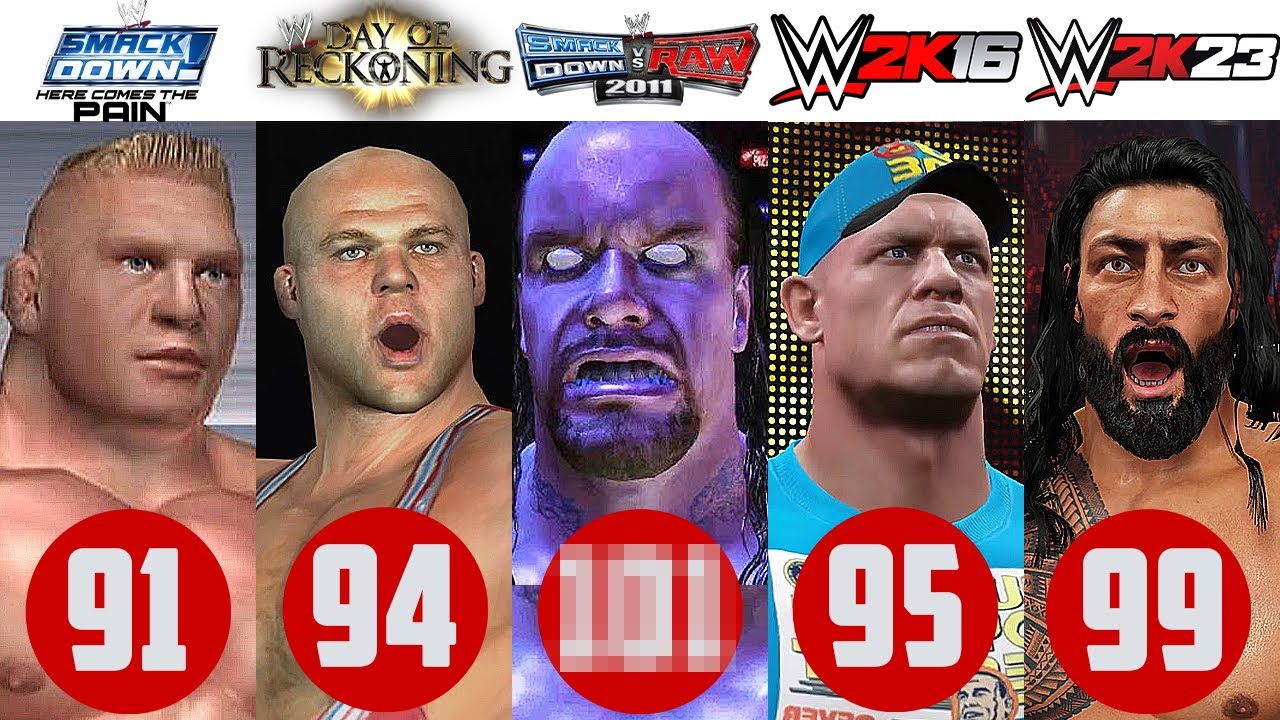 Лучший ОБЩИЙ рейтинг суперзвезд в каждой игре WWE!!! WWE 2K23