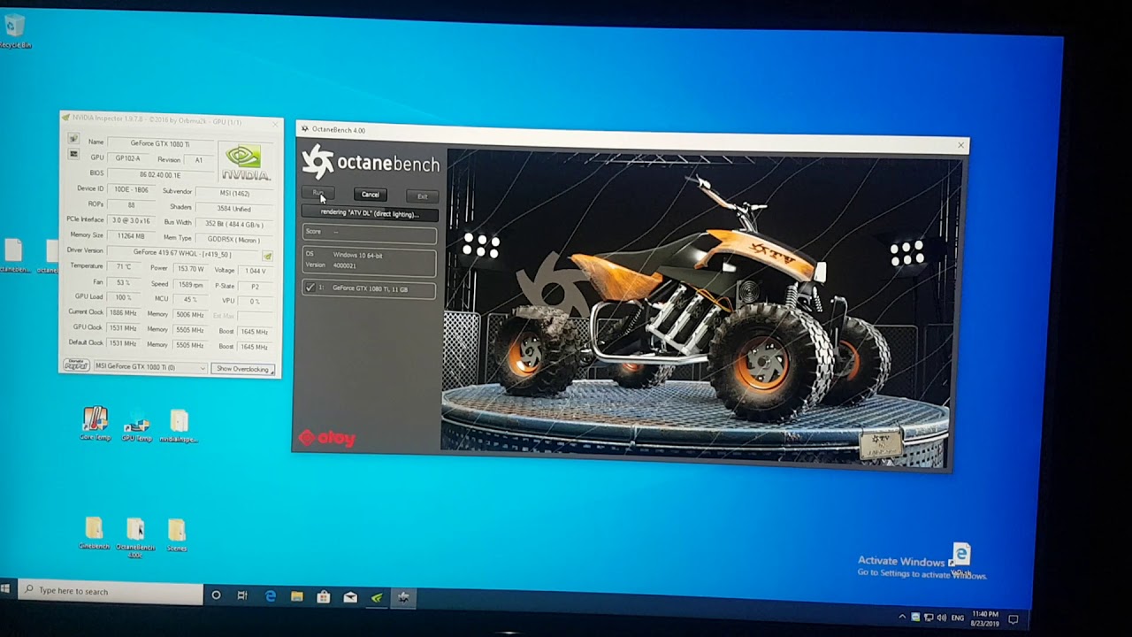 Сколько Octanebench у MSI 1080 Ti Duke
