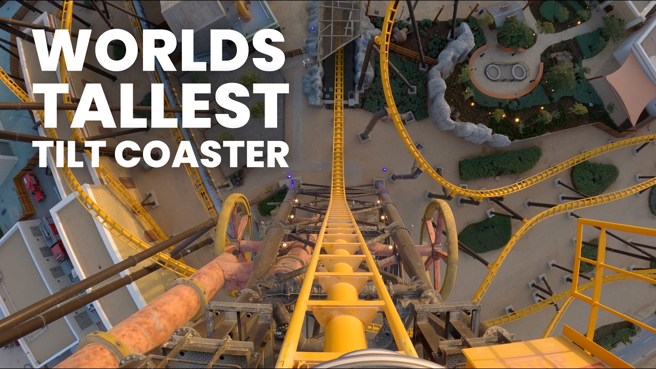 Iron Rattler Front Row POV | Six Flags Qiddiya City 200 Foot Tall Vekoma Tilt Coaster