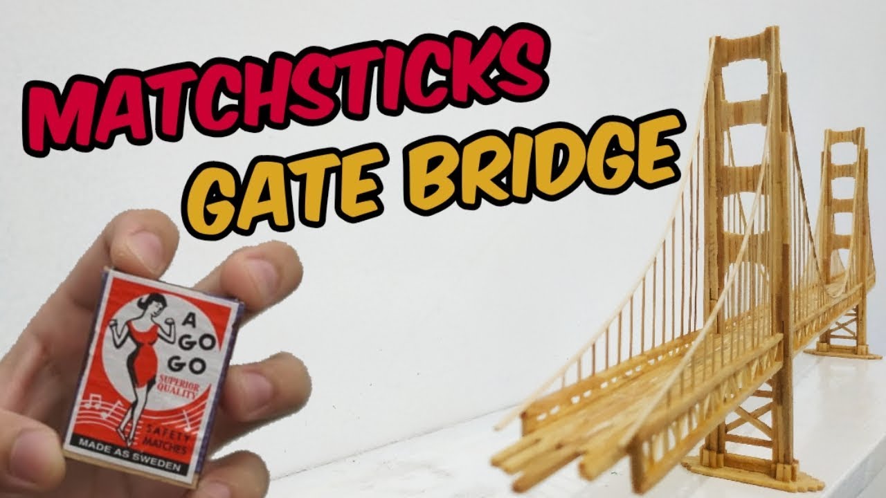 Make golden gate bridge with matchsticks| ATRA CREATIVE