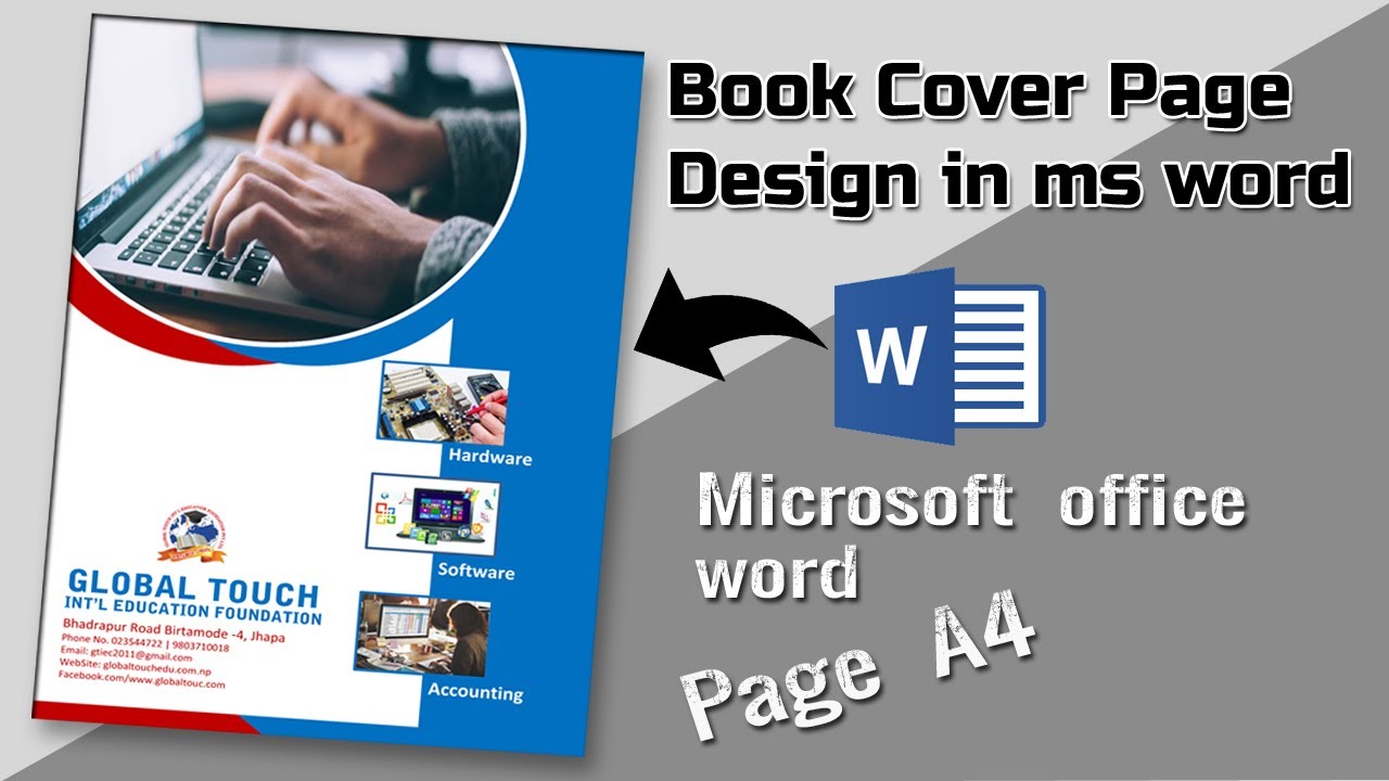 Book Cover Page Design in Ms word || Design Idea || Design concept || word Tutorial ||