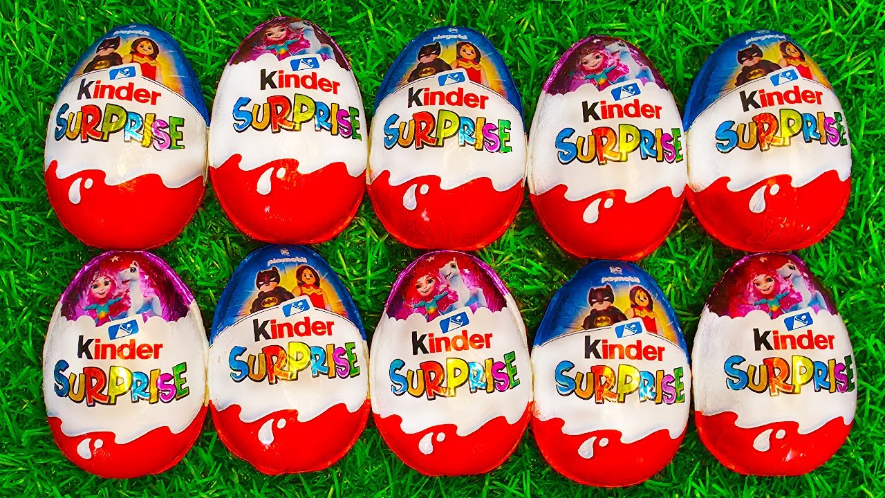 Satisfying ASMR Video Unpacking Different Kinder Surprise Opening Yummy Favorite Milk Chocolate Eggs