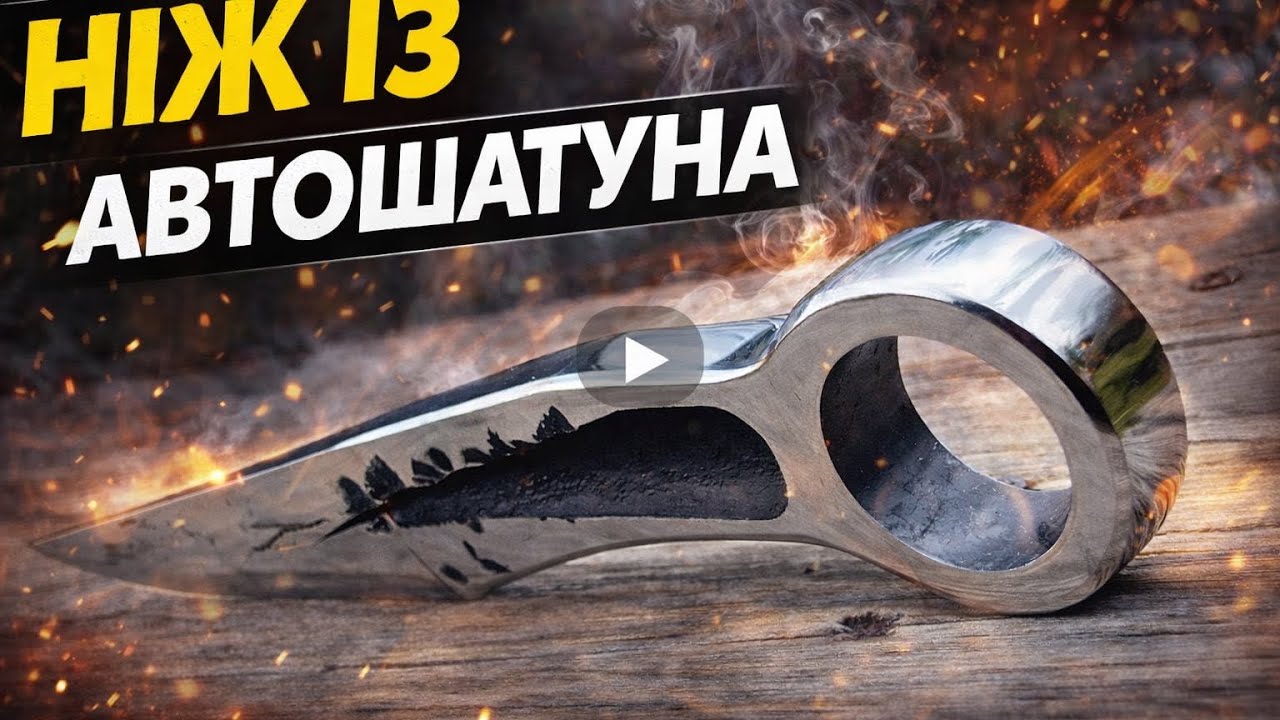 Неочікуваний матеріал — ніж з авто-шатуна From a Connecting Rod to a Knife! Full Forging Process