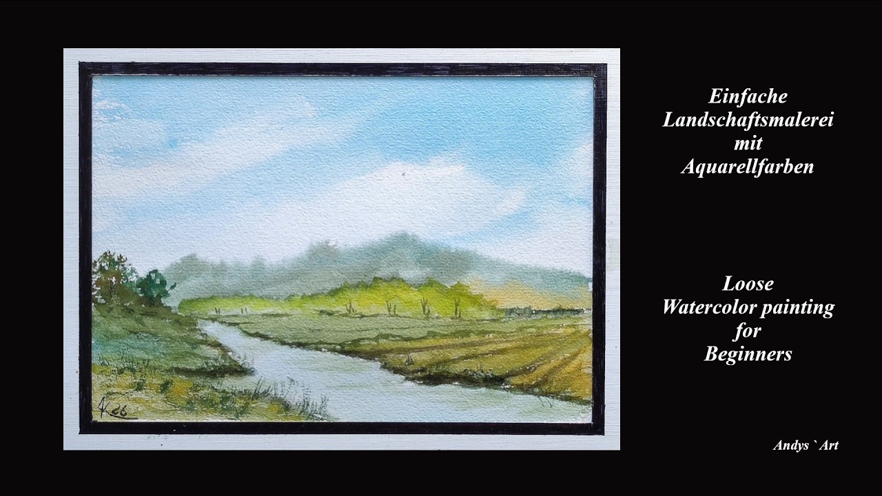 Das kleine Aquarell, Loose Watercolor painting , Landschaftsmalerei mit Aquarellfarben
