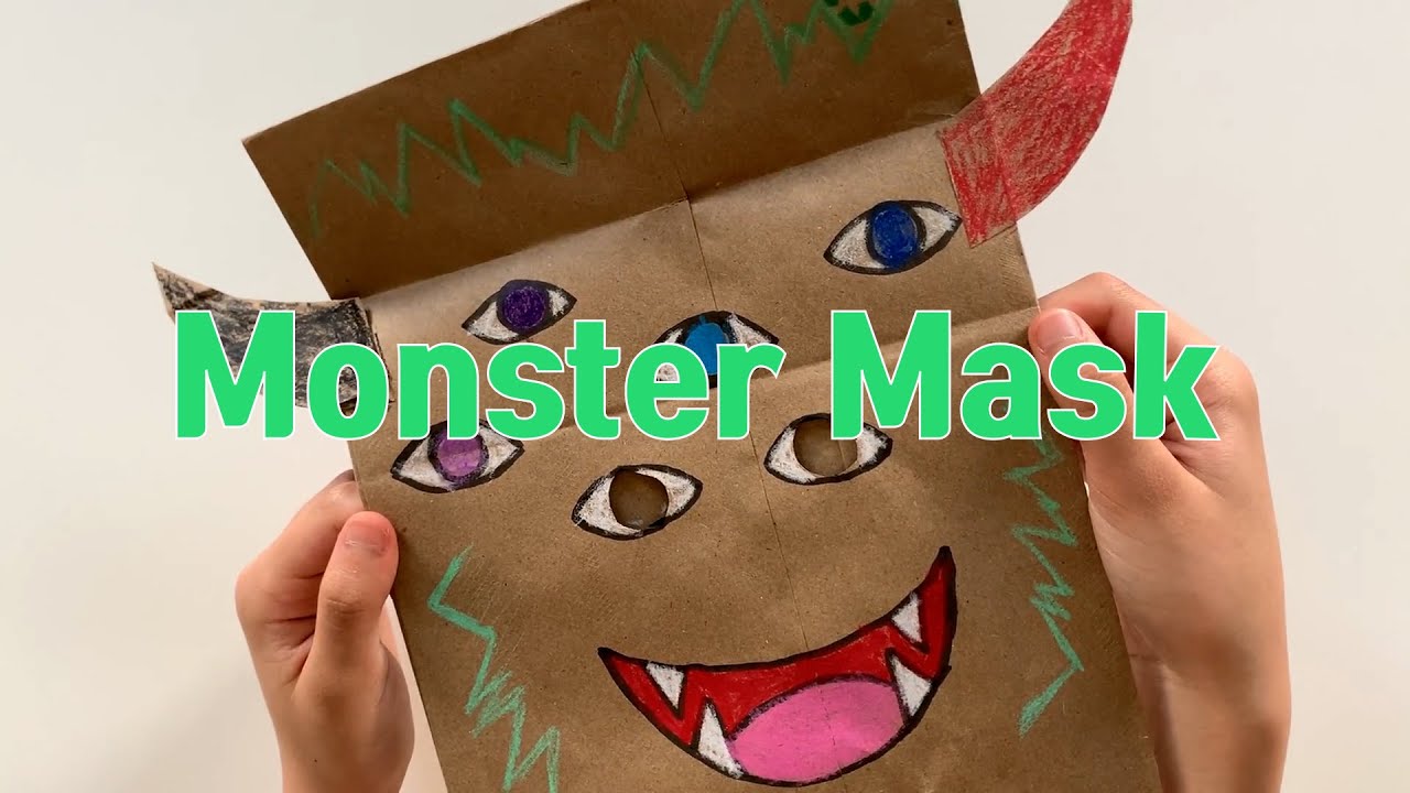 [Fun Craft] How to make a Paper Bag Monster Mask I DIY Halloween Costume Idea I Recycling Art