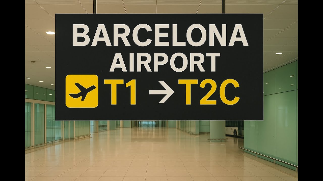 Barcelona Airport BCN: How to Get from Terminal 1 to Terminal 2C (Step-by-Step Walk)