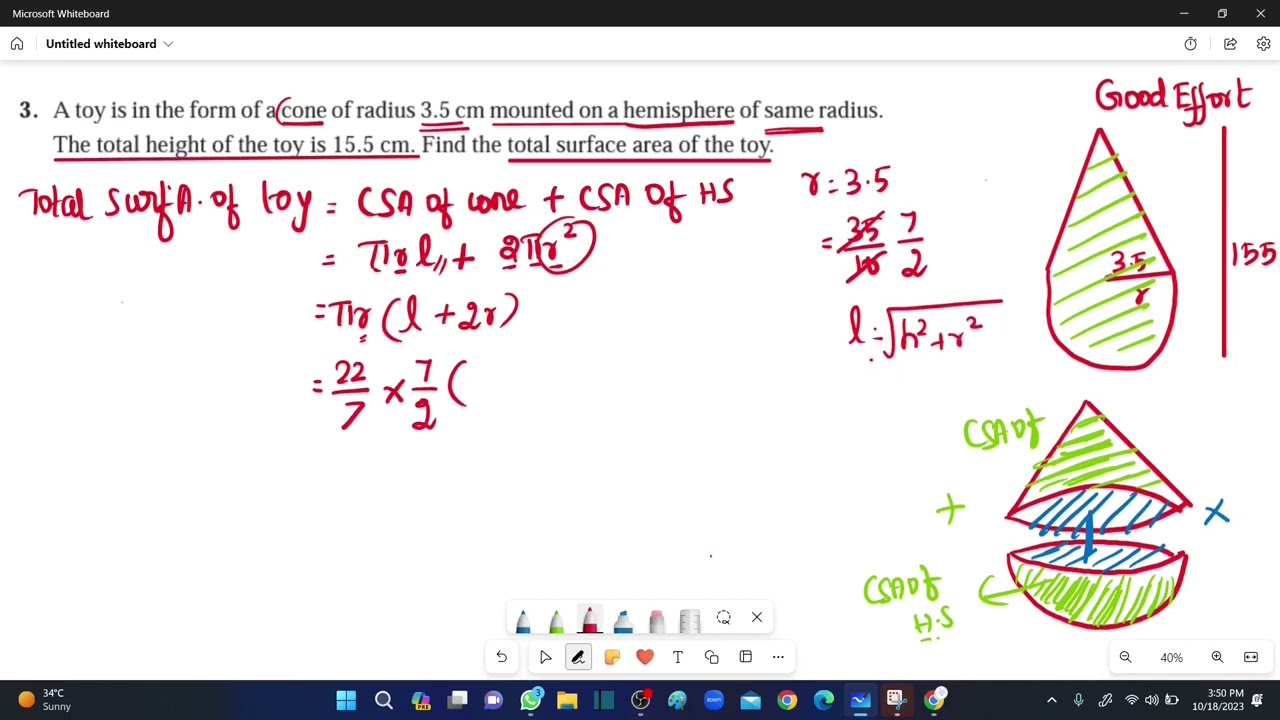 NCERT Grade 10 || CBSE Class 10 - Surface Areas and Volumes|| Ex.13.1-Q1 to Q9 in Tamil