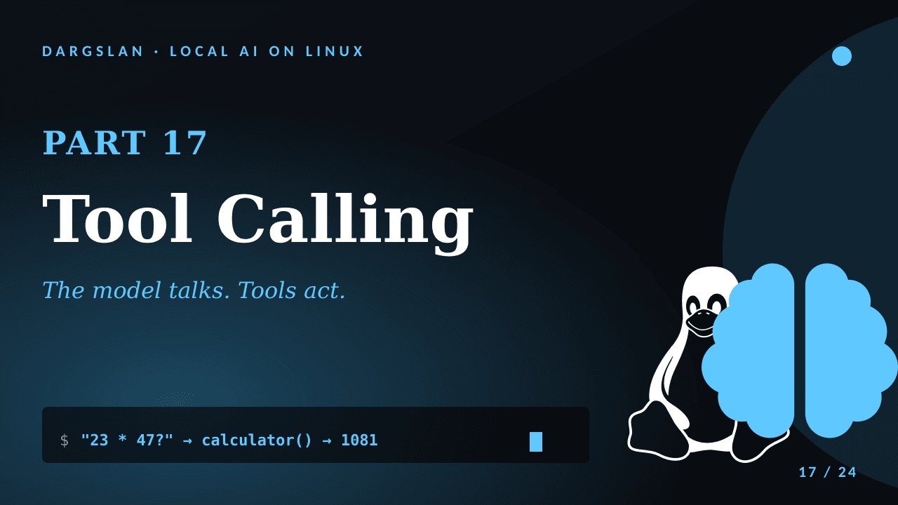 Локальный ИИ на Linux №17 &mdash; Вызов инструментов | Модель говорит, инструменты действуют