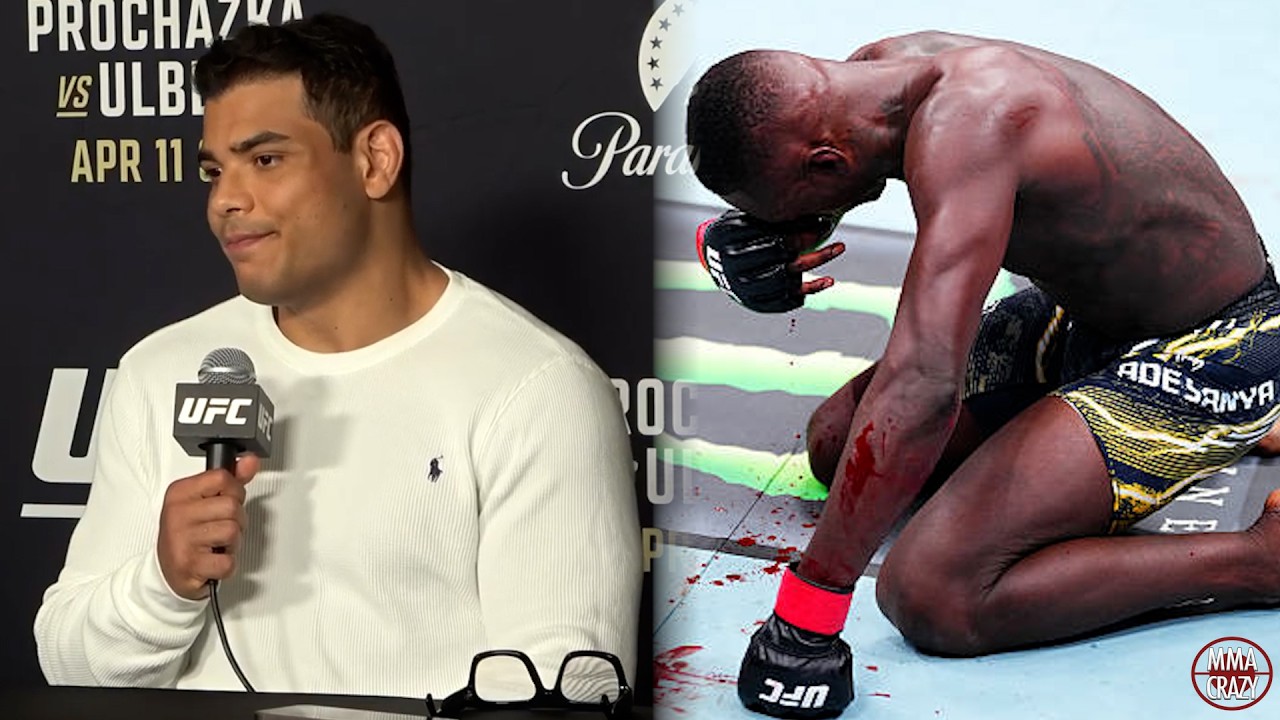 Paulo Costa reacts to Israel Adesanya's loss to Joe Pyfer