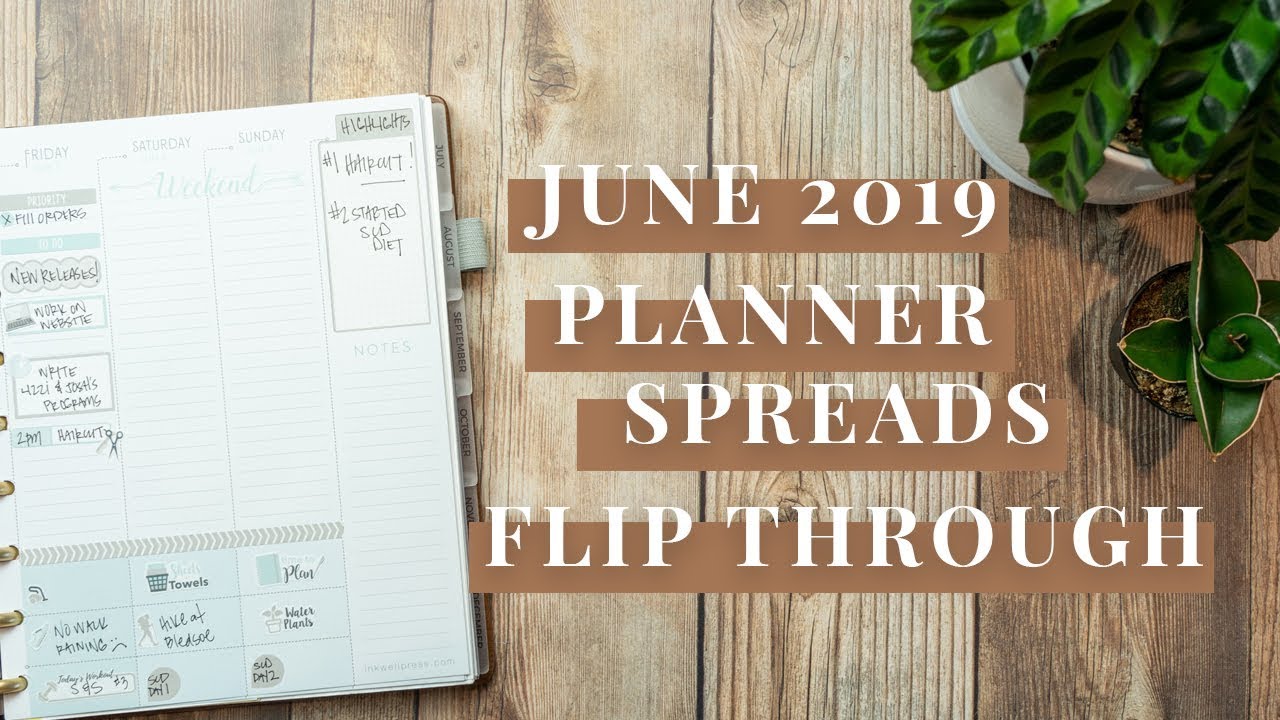 June 2019 Planner Spreads Flip Through