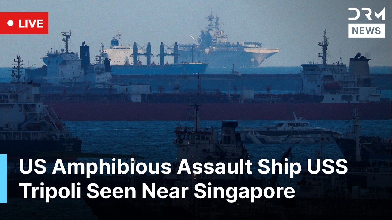 LIVE: US Navy USS Tripoli Passes Singapore, Reportedly Heading to Middle East Amid Rising Tensions