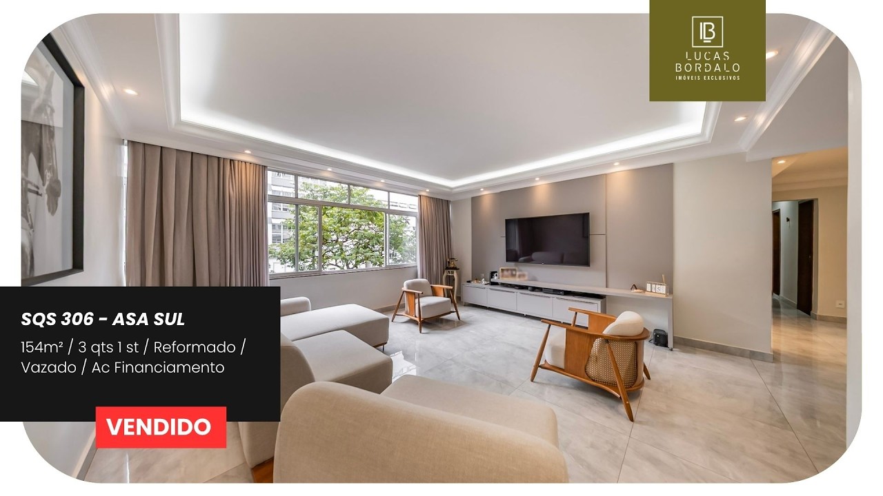 SQS 306 - 154m², 03 quartos, 01 suíte, reformado - R$ 1.790.000,00
