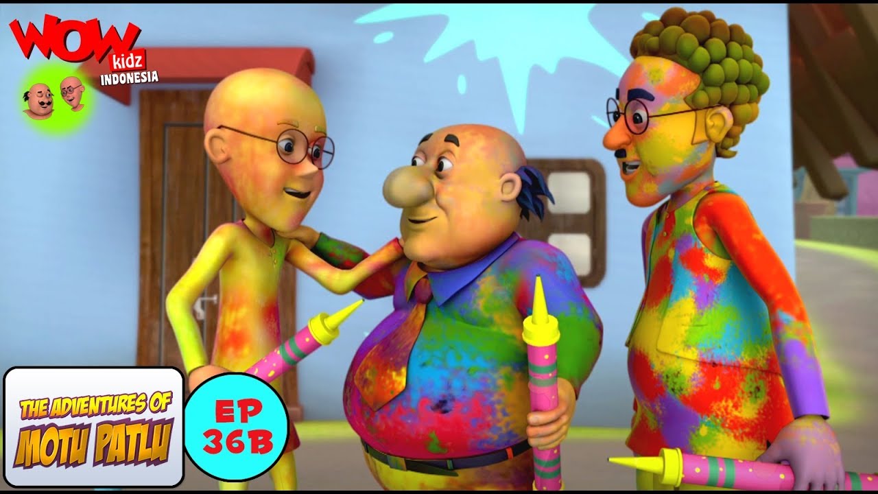 Motu Patlu Bermain Holi - Motu Patlu dalam Bahasa - Animasi 3D Kartun