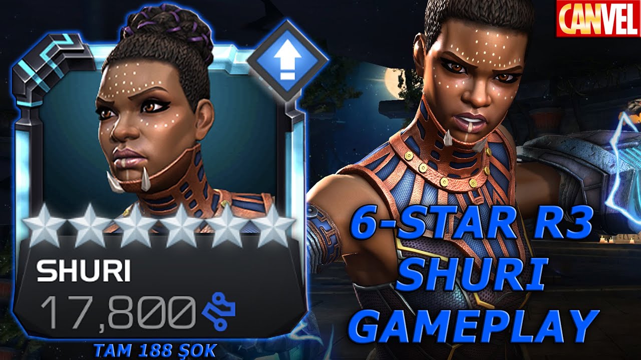 6-STAR R3 SHURI GAMEPLAY | HEM NORMAL HEM PASİF ŞOK HASARLARI VE DELİ PATLAMA HASARI !! - MCOC