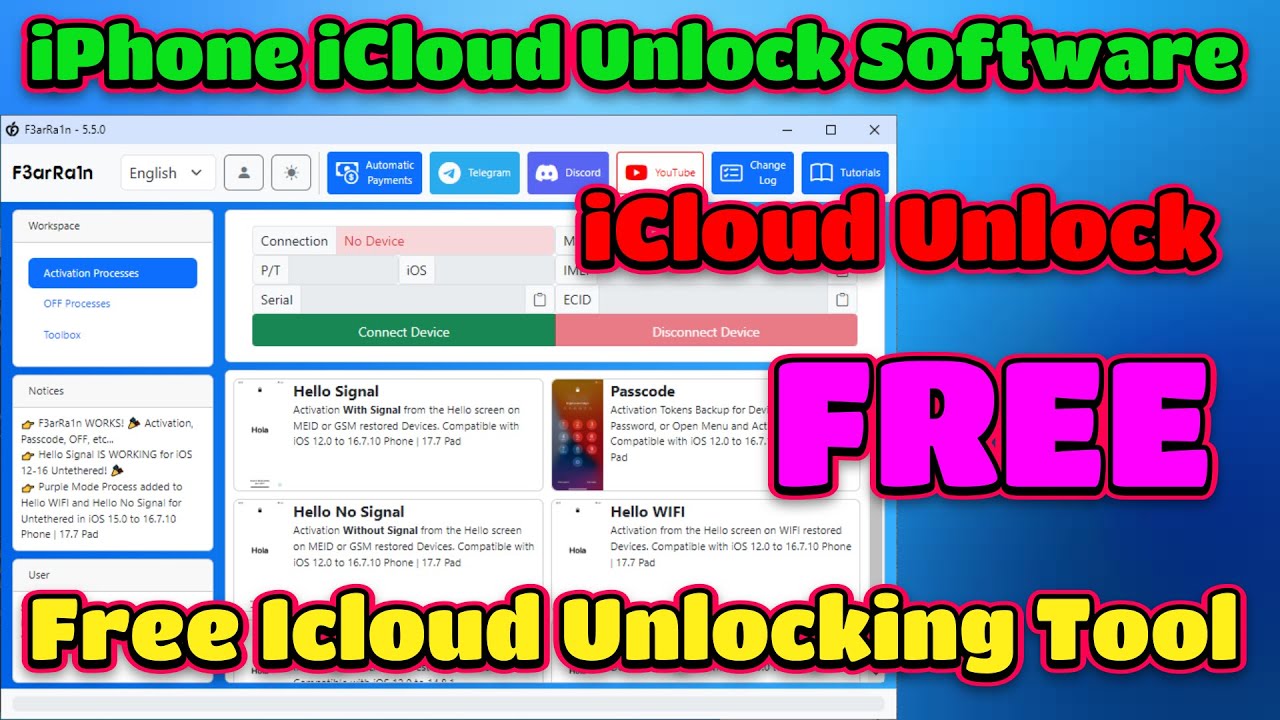 iPhone iCloud Unlock Software Tool | iCloud Unlock Free Removal Tool on any Device/ Icloud Unlocking