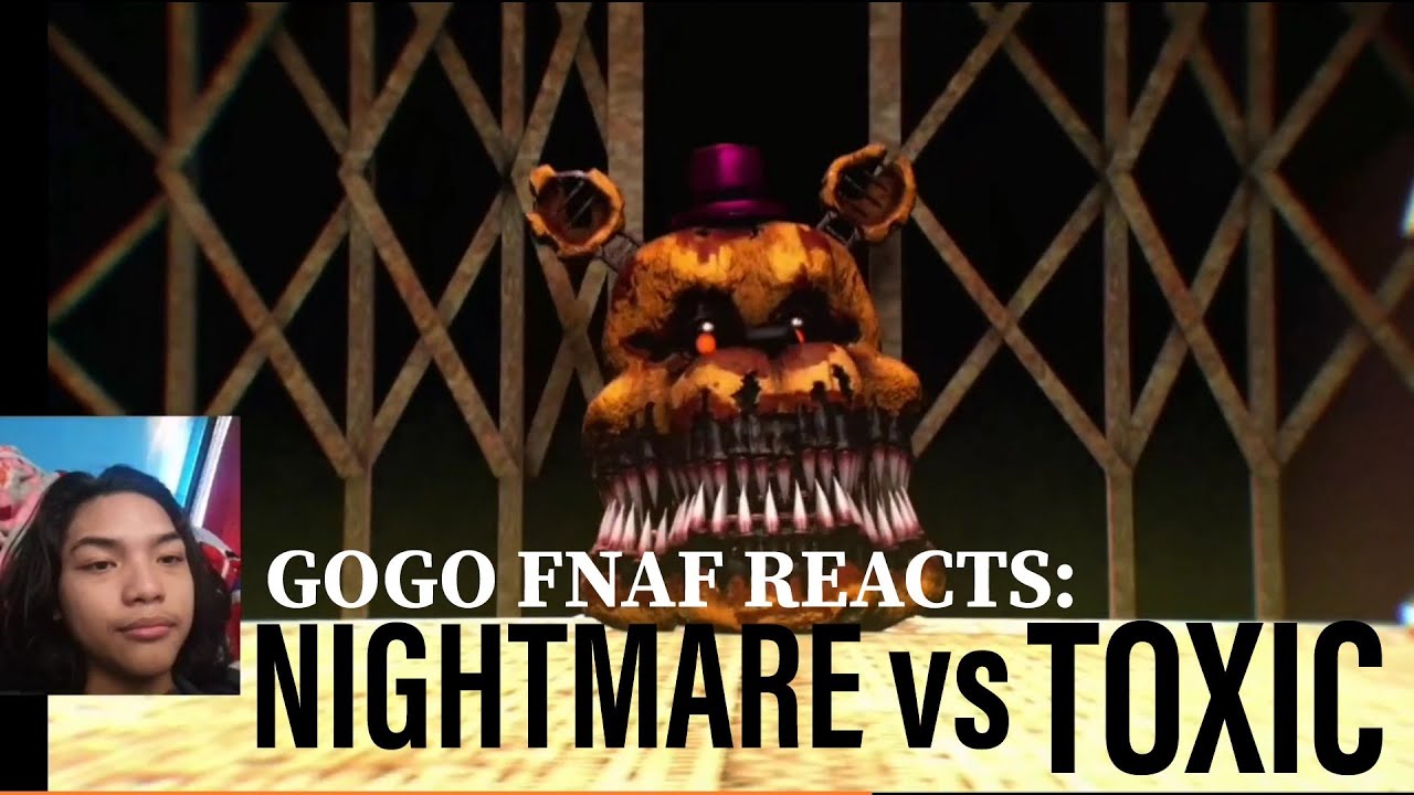 GOGO FNAF REACTS:[SFM FNAF] Nightmare VR vs TOXIC Animatronic (by:Rooster time)