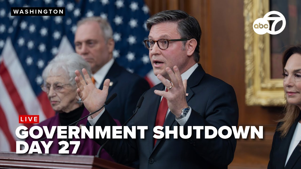 LIVE: House Speaker Johnson holds press conference on government shutdown day 27