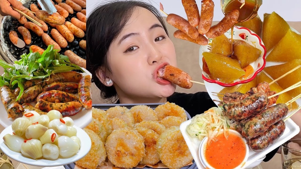 Mukbang Ăn Tết - Xúc Xích Hà Khẩu Hot Trend - Ăn Bánh Gio - Bánh Chưng Dưa Hành - Dồi Sụn Ngon Tuyệt