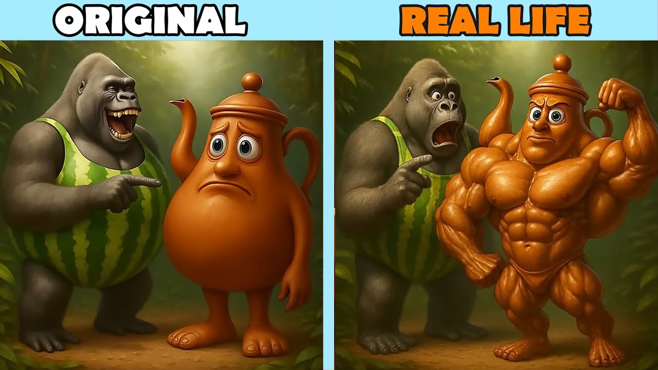 Brainrots memes when they become fat to Strong | Brainrot Original vs Real life | Brainrot Animation
