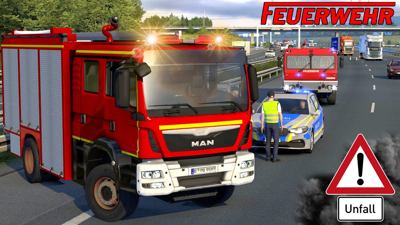 ETS2 Feuerwehr MOD: Einsatzfahrt der Feuerwehr [2952] EURO TRUCK SIMULATOR 2